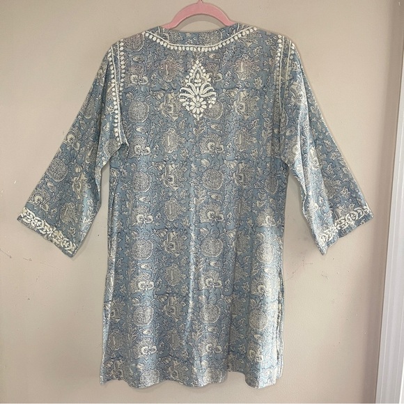AMAYA Paisley Print Cotton Tunic Hand-Stitched Embroidery, EU 40 (US 10) - Picture 7 of 10